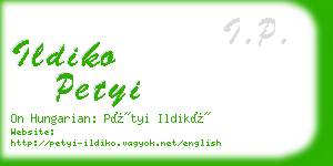 ildiko petyi business card